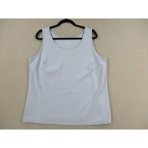 Lands' End Light Blue Casual Relaxed Plus Size Scoop Neck Tank Top Women Size 2X